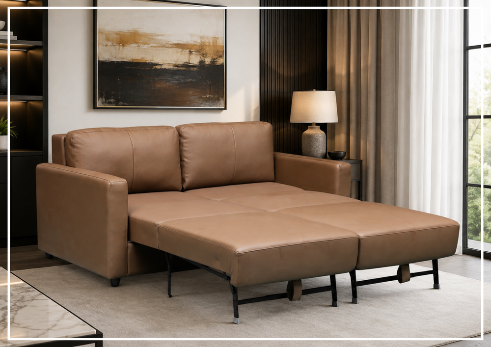 Klaussner Nova Leather Queen Sleeper Sofa with Pull Out Mechanism - SOFABED