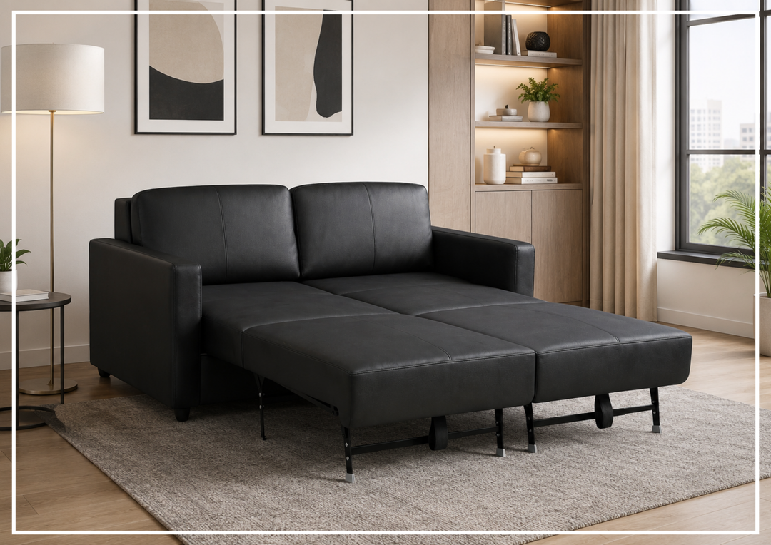 Klaussner Nova Leather Queen Sleeper Sofa with Pull Out Mechanism - SOFABED