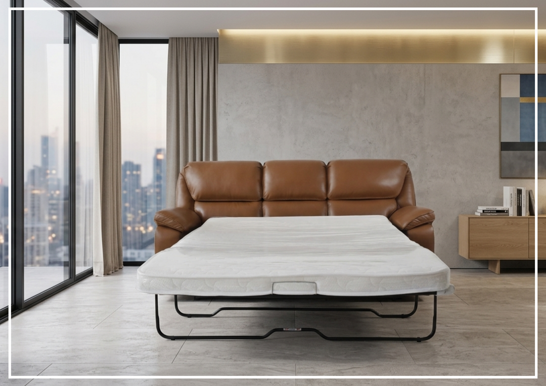Klaussner Novera Leather 3 Seater Queen Sleeper Sofa-Sofabed