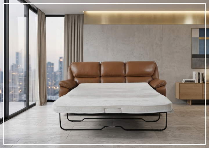 Klaussner Novera Leather 3 Seater Queen Sleeper Sofa-Sofabed