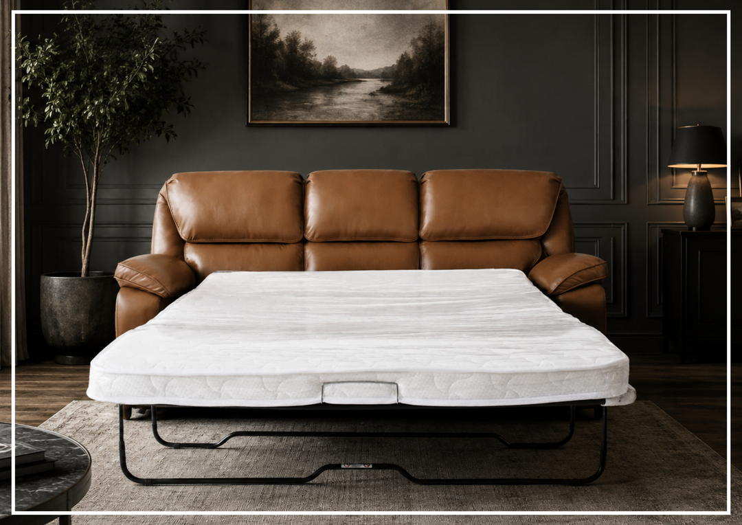 Klaussner Novera Leather 3 Seater Queen Sleeper Sofa-Sofabed