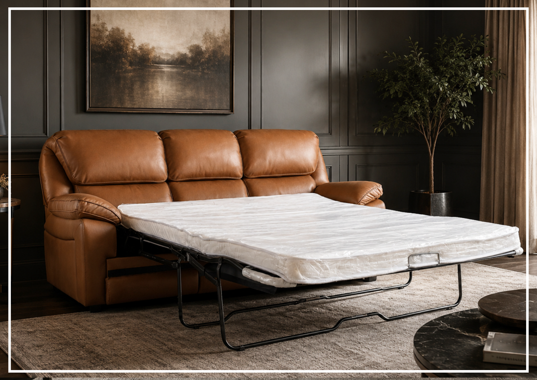 Klaussner Novera Leather 3 Seater Queen Sleeper Sofa-Sofabed