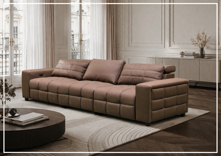 Klaussner Orlano 3-seater Brown Leather Power Reclining Sofa