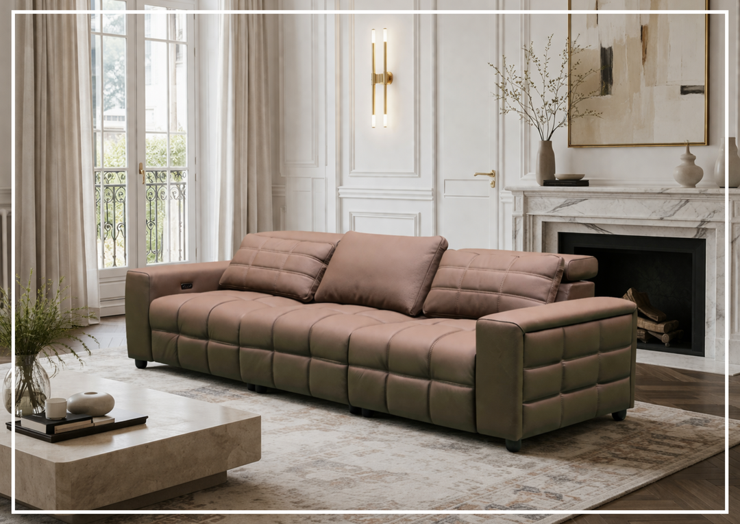 Klaussner Orlano 3-seater Brown Leather Power Reclining Sofa