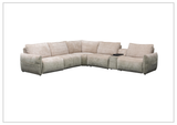 Klaussner Stanza Fabric Power Reclining Sectional Sofa with 3 Motors