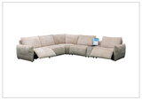 Klaussner Stanza Fabric Power Reclining Sectional Sofa with 3 Motors