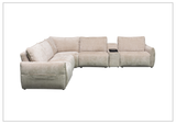 Klaussner Stanza Fabric Power Reclining Sectional Sofa with 3 Motors