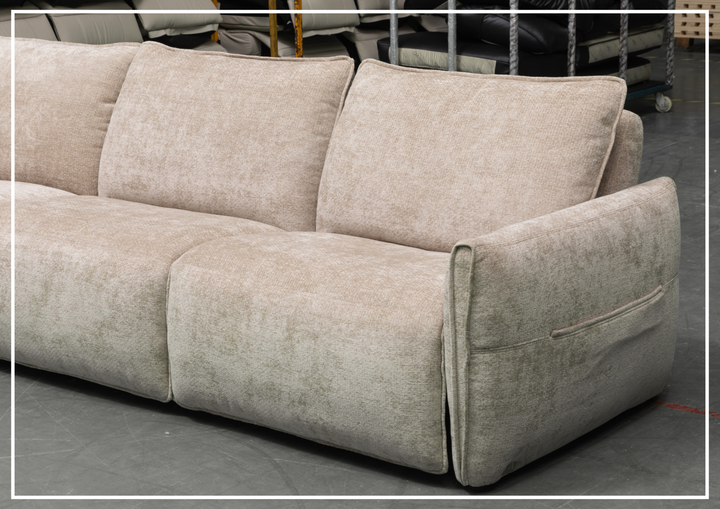 Klaussner Stanza Fabric Power Reclining Sectional Sofa with 3 Motors