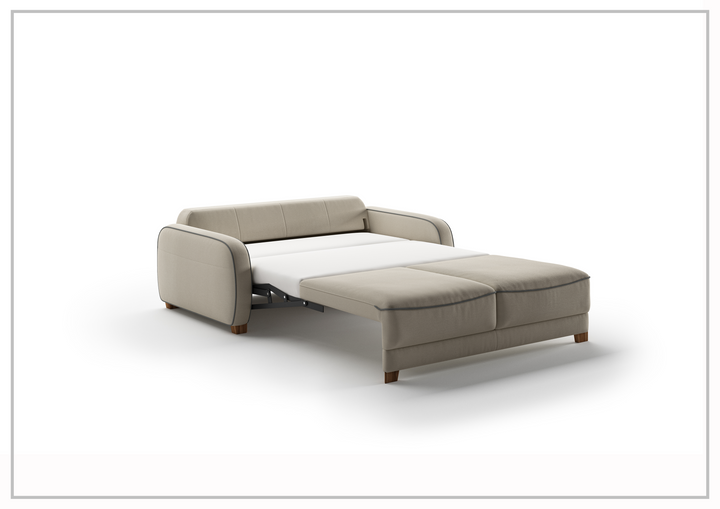 Luonto Leon Loveseat 2-Seater Fabric Queen Sleeper with Walnut Finish-SOFABED