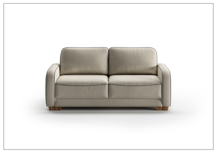 Luonto Leon Loveseat 2-Seater Fabric Queen Sleeper with Walnut Finish-SOFABED