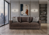 Bernhardt Ventura Leather Sofa with Curved Track Arms