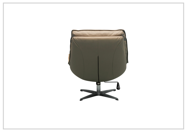 Klaussner Lenvoro Fiber Leather Swivel Chair In Beige