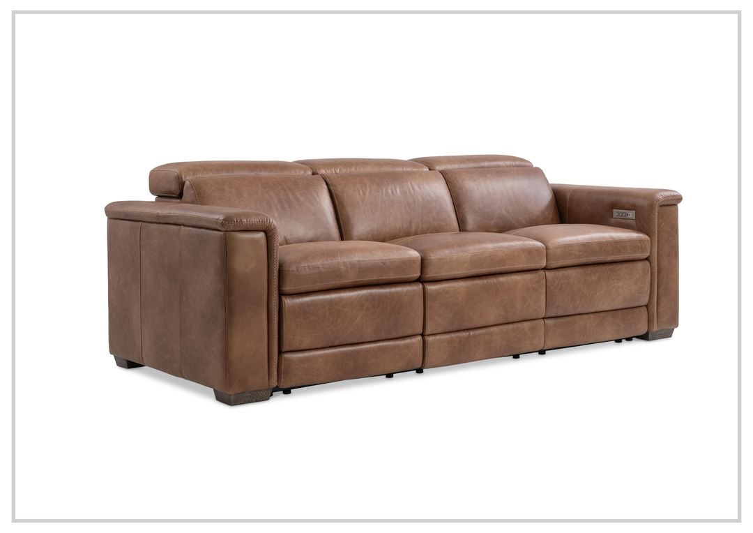 Bernhardt Lioni 93.5" Leather Power Reclining Sofa-Sofabed