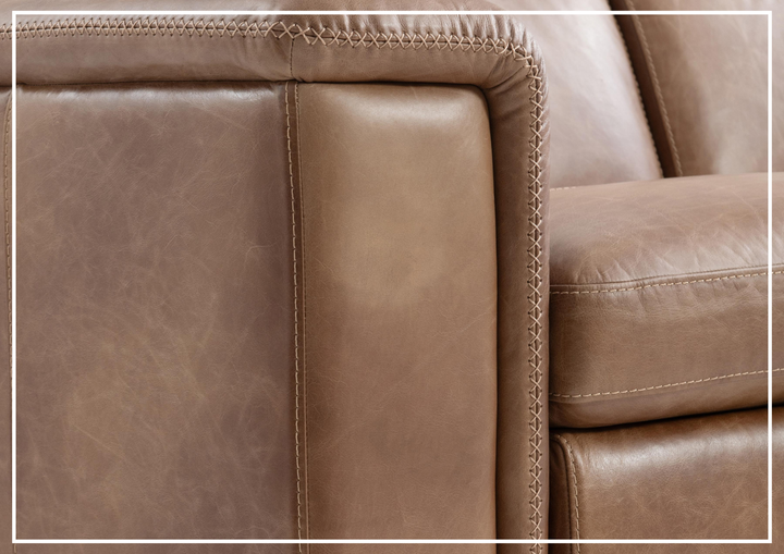 Bernhardt Lioni 93.5" Leather Power Reclining Sofa-Sofabed