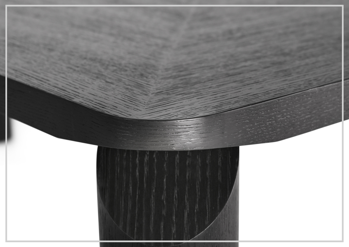 Klaussner Lucia Wooden Dining Table In Smoke Black