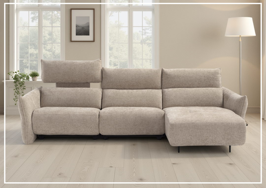Lumera L-Shape Fabric Motion Sectional Sofa-Sofabed