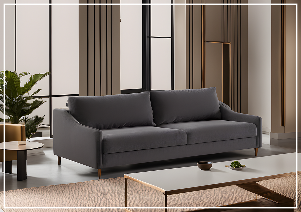 Ethos Fabric Sleeper Sofa in Multiple Sizes With Nest Mechanism