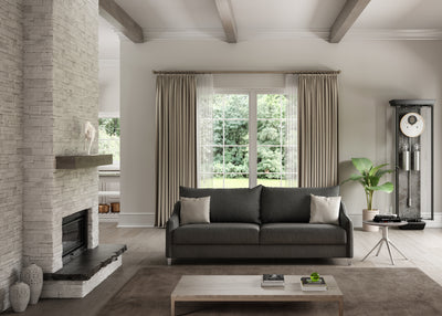 Ethos Fabric King Sleeper Sofa With Wood or Chrome Legs