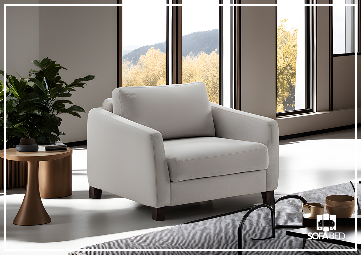 Monika Sleeper Sofa With Wood or Chrome Legs