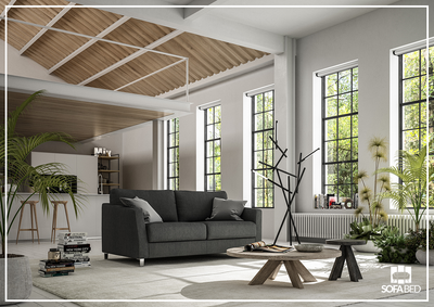 Monika Sleeper Sofa With Wood or Chrome Legs