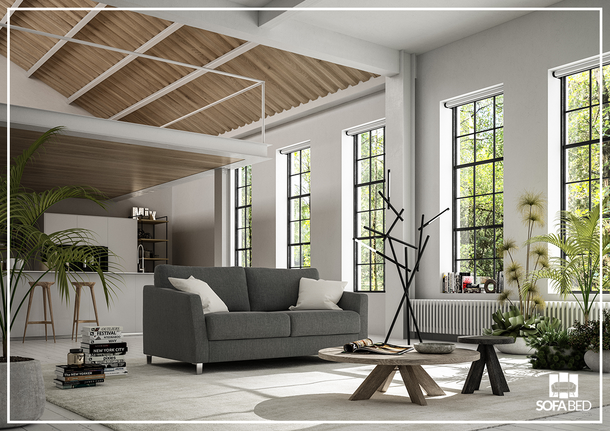 Monika Sleeper Sofa With Wood or Chrome Legs