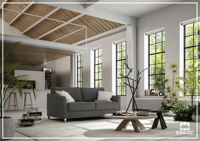 Monika Sleeper Sofa With Wood or Chrome Legs
