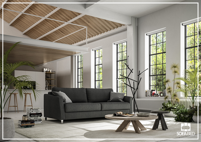 Monika Sleeper Sofa With Wood or Chrome Legs
