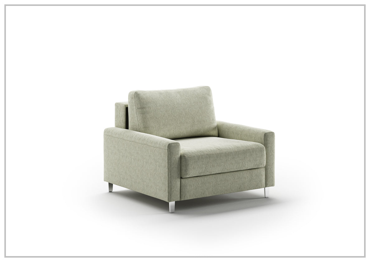 Nico Sleeper Sofa (King/Queen/Full XL/Cot) With Walnut or Chrome Leg Finish