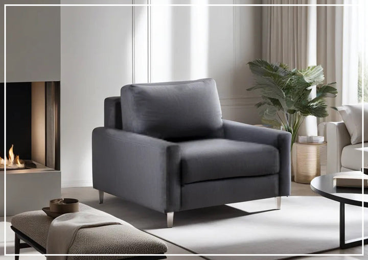 Nico Sleeper Chair Sofa With Nest Mechanism and Walnut or Chrome Leg option