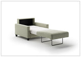 Nico Sleeper Chair Sofa With Nest Mechanism and Walnut or Chrome Leg option