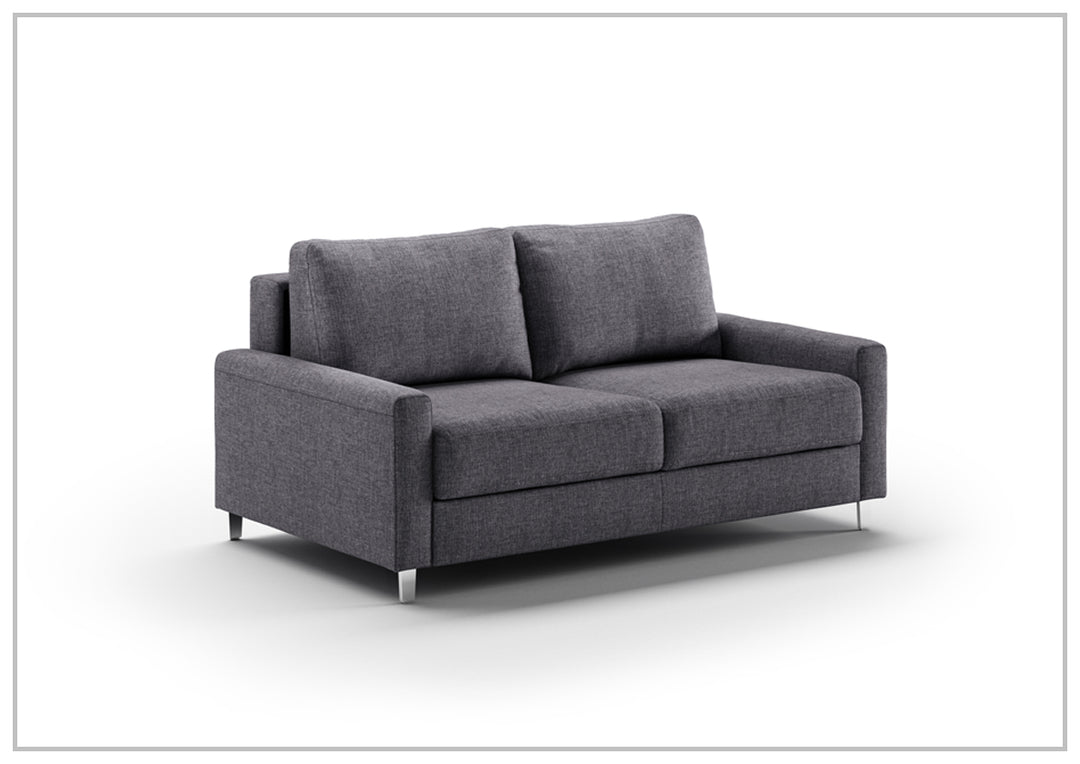 Luonto Nico Fabric Sleeper Sofa in All Sizes With Walnut or Chrome Leg Finish