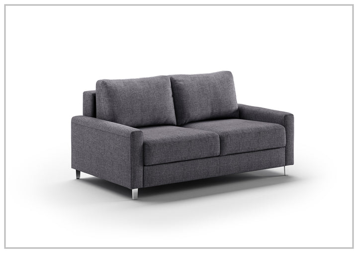 Luonto Nico Fabric Sleeper Sofa in All Sizes With Walnut or Chrome Leg Finish