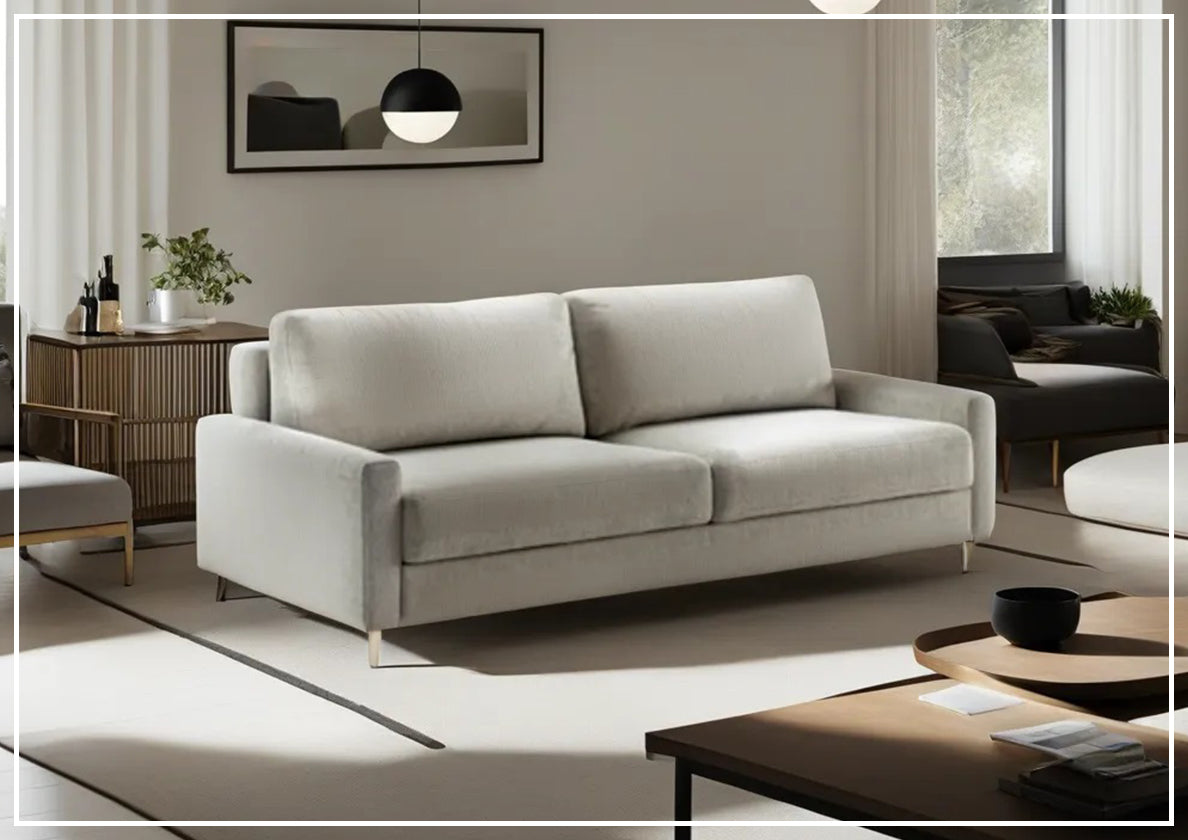 Nico Sleeper Sofa (King/Queen/Full XL/Cot) With Walnut or Chrome Leg Finish