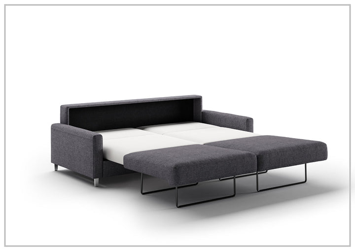 Nico King Sleeper Sofa With Nest Mechanism and chrome or wood legs