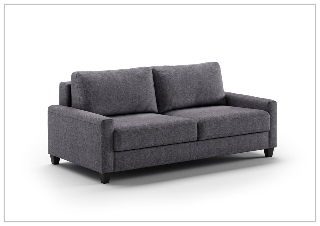 Luonto Nico Fabric Queen Sleeper Sofa With Nest Function and Walnut or Chrome Leg Finish