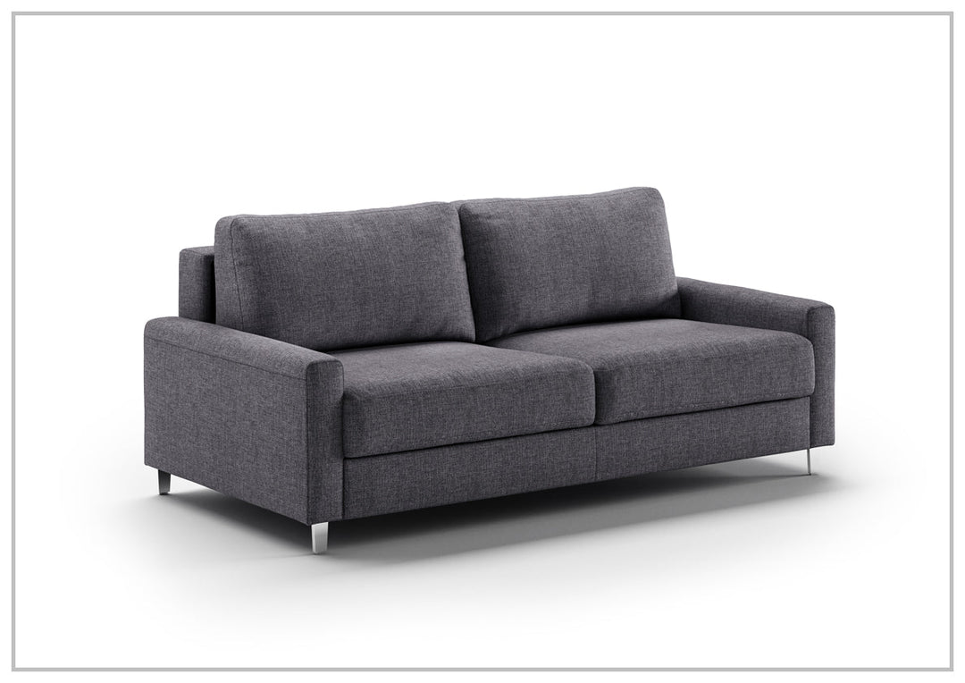 Luonto Nico Fabric Queen Sleeper Sofa With Nest Function and Walnut or Chrome Leg Finish