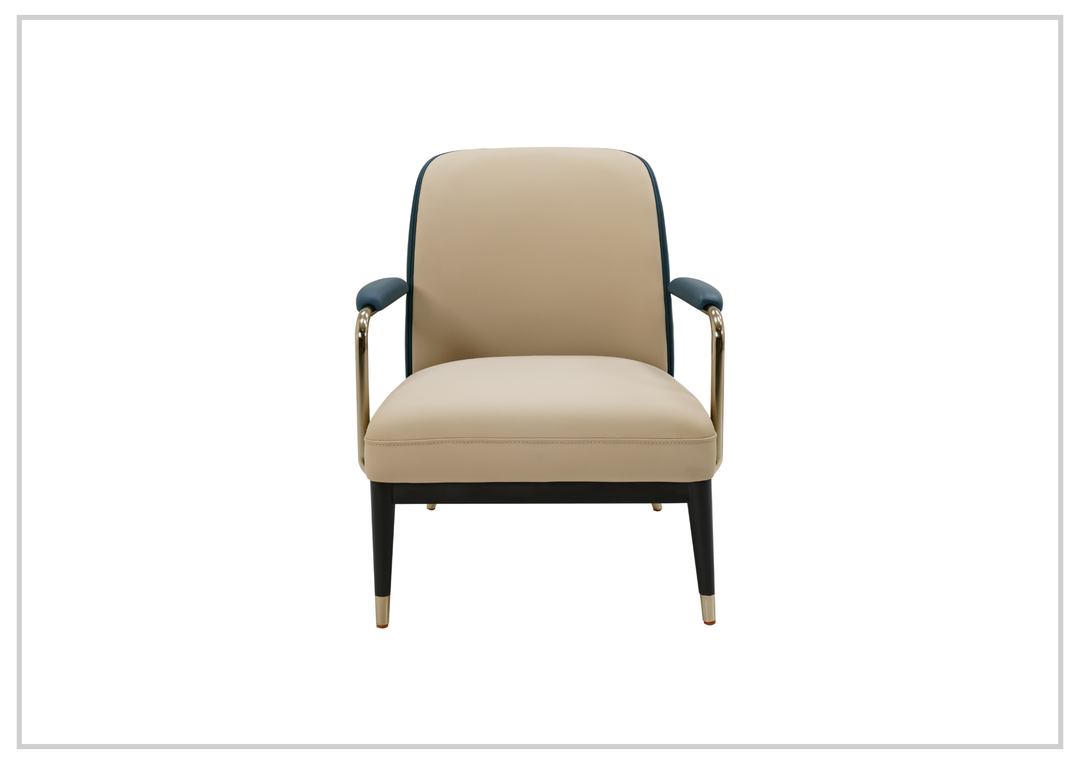 Klaussner Lusoria Leisure Leather Chair In Champagne Gold - SOFABED