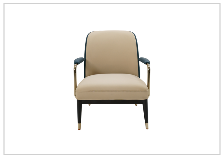 Klaussner Lusoria Leisure Leather Chair In Champagne Gold - SOFABED