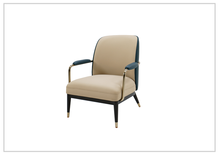 Klaussner Lusoria Leisure Leather Chair In Champagne Gold - SOFABED