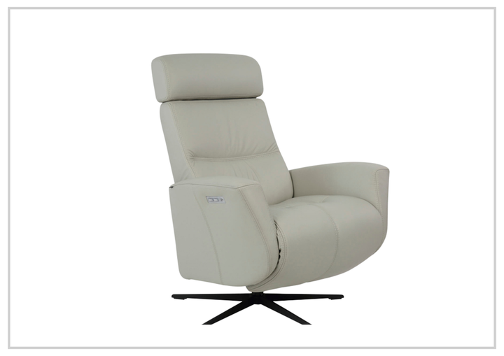 Fjords Magnus Leather Power Recliner Chair with Swivel Glider Base-Sofa Bed