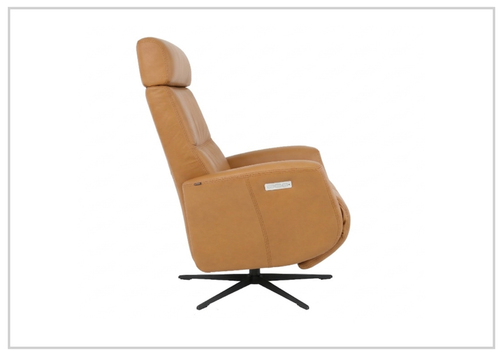 Fjords Magnus Leather Power Recliner Chair with Swivel Glider Base-Sofa Bed
