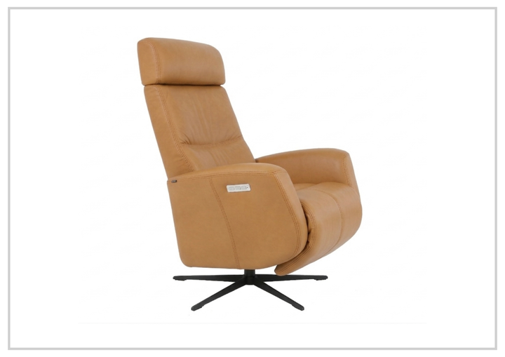 Fjords Magnus Leather Power Recliner Chair with Swivel Glider Base-Sofa Bed