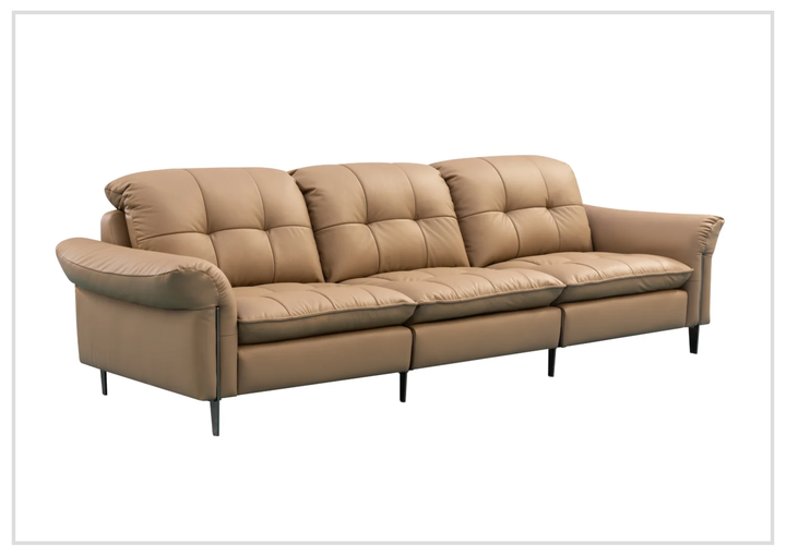 Klaussner Morbido Leather 3 Seater Sofa With Tufted Back