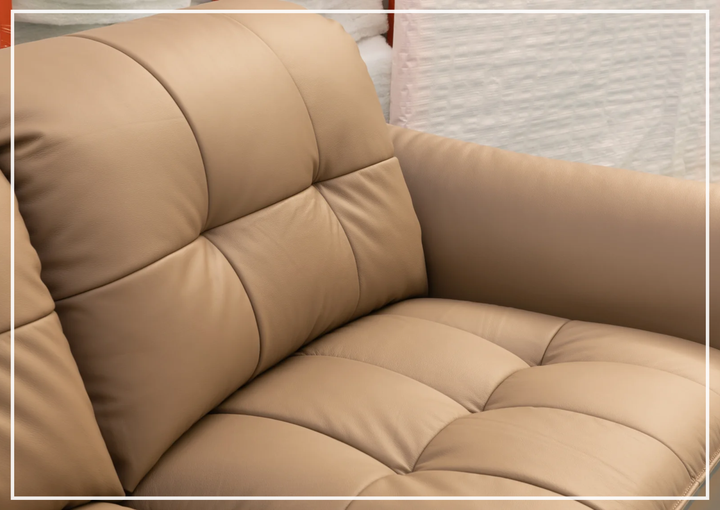 Klaussner Morbido Leather 3 Seater Sofa With Tufted Back - SOFABED