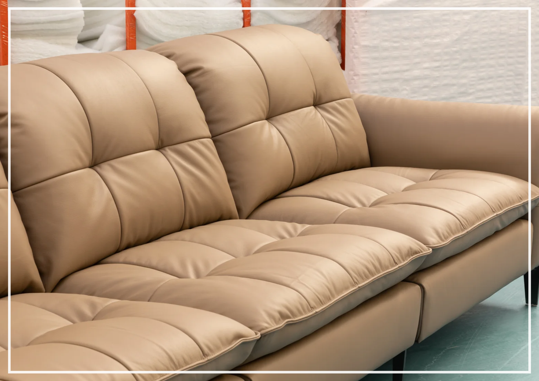 Klaussner Morbido Leather 3 Seater Sofa With Tufted Back - SOFABED