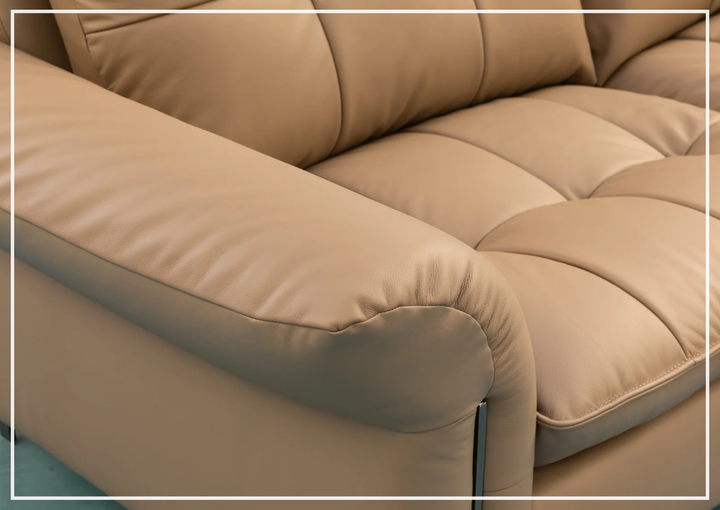Klaussner Morbido Leather 3 Seater Sofa With Tufted Back - SOFABED