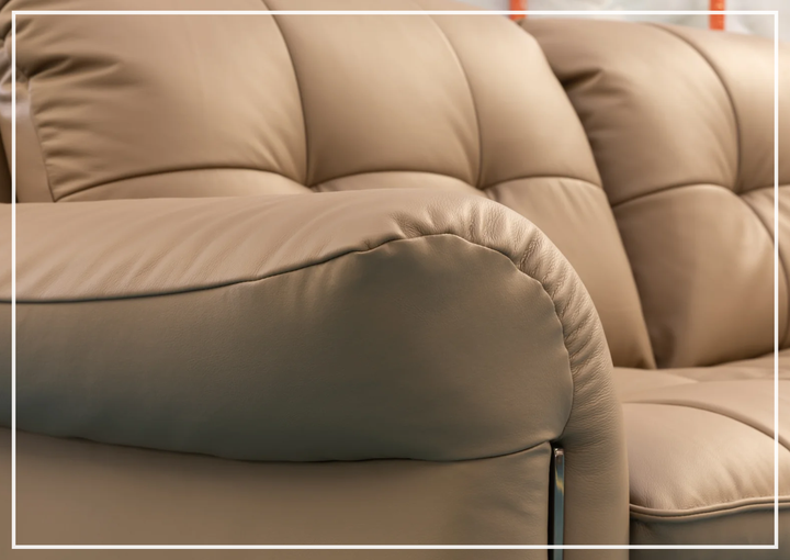 Klaussner Morbido Leather 3 Seater Sofa With Tufted Back - SOFABED