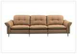 Klaussner Morbido Leather 3 Seater Sofa With Tufted Back - SOFABED