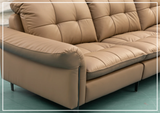 Klaussner Morbido Leather 3 Seater Sofa With Tufted Back - SOFABED