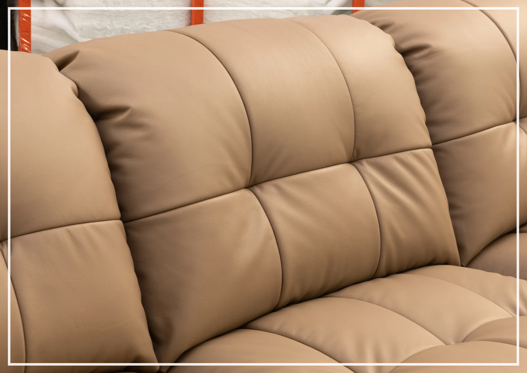 Klaussner Morbido Leather 3 Seater Sofa With Tufted Back - SOFABED